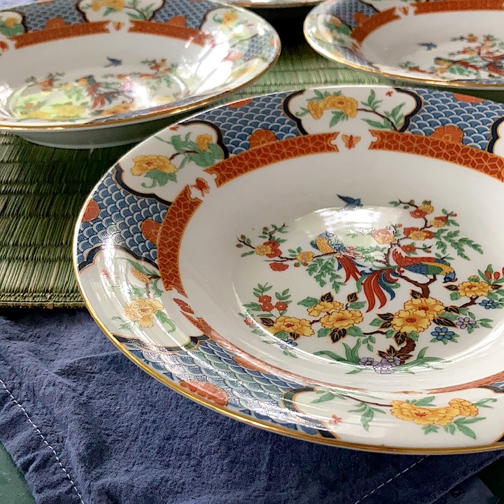 Liling Imperial Garden Rimmed Soup Salad Bowl Set